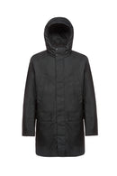 Geox Men's Black Clintford Zippered Hooded Long Coat | Derimod Geox Men's Black Clintford Zippered Hooded Long Coat | Derimod