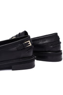 Kadın Siyah Tokalı Deri Maskülen Loafer | Derimod Kadın Siyah Tokalı Deri Maskülen Loafer | Derimod