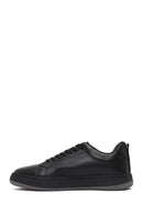 Erkek Siyah Bağcıklı Deri Sneaker | Derimod Erkek Siyah Bağcıklı Deri Sneaker | Derimod