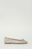 Women's Leather Ballerinas with Bow Detail | Derimod Women's Leather Ballerinas with Bow Detail | Derimod