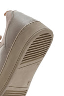 Erkek Vizon Bağcıklı Deri Sneaker | Derimod Erkek Vizon Bağcıklı Deri Sneaker | Derimod