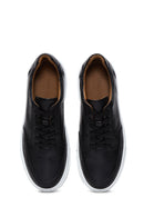 Men's Black Lace-up Leather Sneaker | Derimod Men's Black Lace-up Leather Sneaker | Derimod