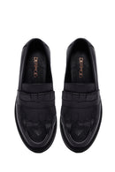 Kadın Siyah Püsküllü Deri Maskülen Loafer | Derimod Kadın Siyah Püsküllü Deri Maskülen Loafer | Derimod