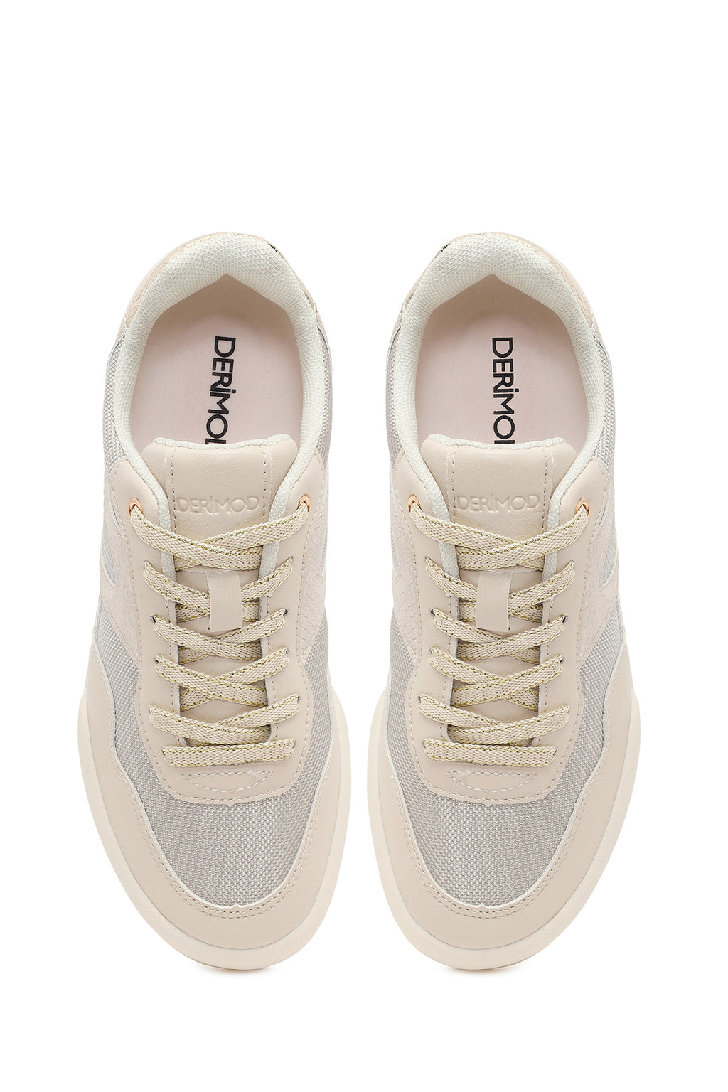 Kadın Bej Bağcıklı Sneaker