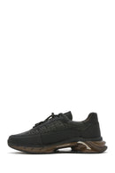 Erkek Siyah Bağcıklı Kalın Tabanlı Deri Sneaker | Derimod Erkek Siyah Bağcıklı Kalın Tabanlı Deri Sneaker | Derimod