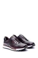 Men's Crocodile Detailed Leather Sneaker | Derimod Men's Crocodile Detailed Leather Sneaker | Derimod