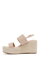 Women's Cream Ankle Buckle Wedge Heel Espadrille Sandals | Derimod Women's Cream Ankle Buckle Wedge Heel Espadrille Sandals | Derimod
