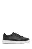 Erkek Siyah Bağcıklı Deri Sneaker | Derimod Erkek Siyah Bağcıklı Deri Sneaker | Derimod