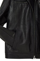 Mateo Men's Black Leather Jacket | Derimod Mateo Men's Black Leather Jacket | Derimod