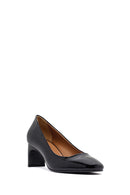 Woman Black Chunky Heels Leather Shoe | Derimod Woman Black Chunky Heels Leather Shoe | Derimod