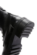 Women's Black Leather Zippered Boots | Derimod Women's Black Leather Zippered Boots | Derimod