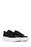 Kadın Siyah Bağcıklı Kalın Tabanlı Sneaker | Derimod Kadın Siyah Bağcıklı Kalın Tabanlı Sneaker | Derimod