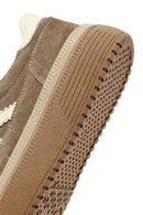 Woman Beige Lace-Up Thick-Soled Suede Leather Sneakers | Derimod Woman Beige Lace-Up Thick-Soled Suede Leather Sneakers | Derimod