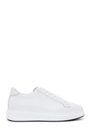 Erkek Beyaz Bağcıklı Deri Sneaker | Derimod Erkek Beyaz Bağcıklı Deri Sneaker | Derimod