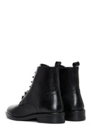 Woman Black Lace-Up Zipper Detail Leather Postal Boots | Derimod Woman Black Lace-Up Zipper Detail Leather Postal Boots | Derimod