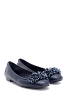 Women's Leather Bead Detailed Ballerinas | Derimod Women's Leather Bead Detailed Ballerinas | Derimod