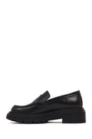 Kadın Siyah Kalın Tabanlı Deri Maskülen Loafer | Derimod Kadın Siyah Kalın Tabanlı Deri Maskülen Loafer | Derimod