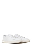 Male White Lace-Up Leather Sneaker | Derimod Male White Lace-Up Leather Sneaker | Derimod