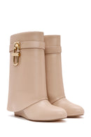 Women's Beige Wedge Heel Boots | Derimod Women's Beige Wedge Heel Boots | Derimod