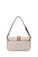 Women's Beige Buckle Detailed Shoulder Bag | Derimod Women's Beige Buckle Detailed Shoulder Bag | Derimod