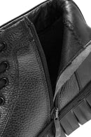 Erkek Siyah Bağcıklı Deri Bilekli Sneaker | Derimod Erkek Siyah Bağcıklı Deri Bilekli Sneaker | Derimod