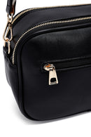 Woman Black Patterned Crossbody Bag | Derimod Woman Black Patterned Crossbody Bag | Derimod