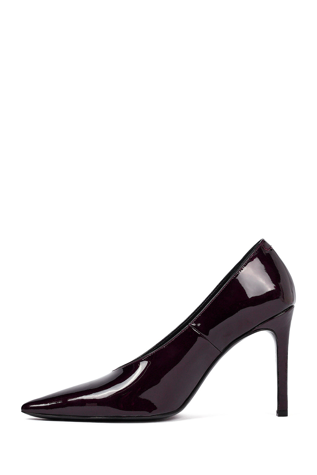 Kadın Bordo İnce Topuklu Rugan Deri Stiletto