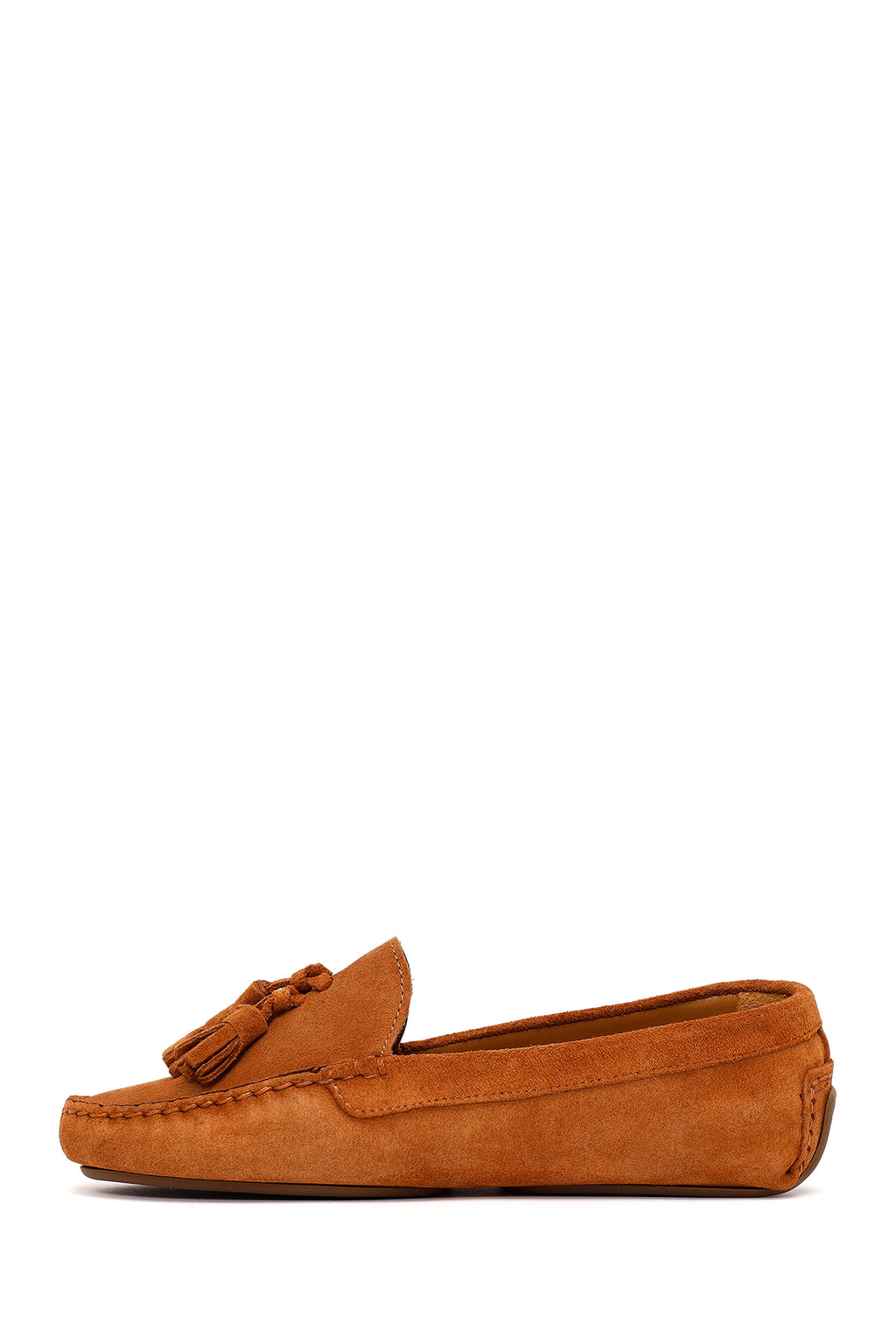 Kadın Taba Püsküllü Süet Deri Loafer