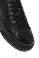 Erkek Siyah Bağcıklı Kalın Tabanlı Deri Sneaker | Derimod Erkek Siyah Bağcıklı Kalın Tabanlı Deri Sneaker | Derimod