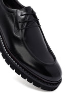 Male Black Lace-Up Thick-Soled Leather Casual Shoes | Derimod Male Black Lace-Up Thick-Soled Leather Casual Shoes | Derimod