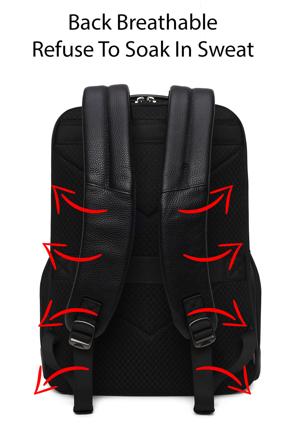 D-Pack Unisex Siyah Deri Sırt Çantası