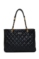Women's Black Long Strap Quilted Shoulder Bag | Derimod Women's Black Long Strap Quilted Shoulder Bag | Derimod