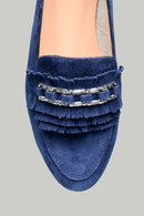 Navy Blue Buckle Women's Leather Shoes | Derimod Navy Blue Buckle Women's Leather Shoes | Derimod