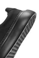 Erkek Siyah Bağcıklı Deri Sneaker | Derimod Erkek Siyah Bağcıklı Deri Sneaker | Derimod