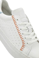 Kadın Beyaz Bağcıklı Deri Sneaker | Derimod Kadın Beyaz Bağcıklı Deri Sneaker | Derimod