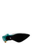 Women's Green Open Back Thin Heeled Shoes | Derimod Women's Green Open Back Thin Heeled Shoes | Derimod