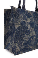 Women's Blue Long Strap Fabric Shoulder Bag | Derimod Women's Blue Long Strap Fabric Shoulder Bag | Derimod
