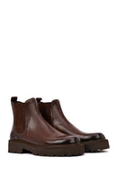 Male Brown Thick-Soled Leather Chelsea Boots | Derimod Male Brown Thick-Soled Leather Chelsea Boots | Derimod