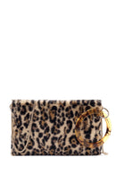 Women's Leopard Chain Strap Plush Clutch Bag | Derimod Women's Leopard Chain Strap Plush Clutch Bag | Derimod