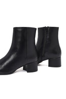 Woman Black Zippered Low Heeled Shoes Leather Boat | Derimod Woman Black Zippered Low Heeled Shoes Leather Boat | Derimod