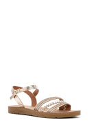 Women's Gold Ankle Strap Comfort Sandals | Derimod Women's Gold Ankle Strap Comfort Sandals | Derimod