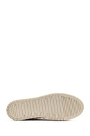 Woman Beige Lace-up Patterned Leather Sneaker | Derimod Woman Beige Lace-up Patterned Leather Sneaker | Derimod