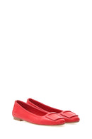 Red Women's Leather Ballerinas | Derimod Red Women's Leather Ballerinas | Derimod