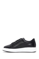 Erkek Siyah Bağcıklı Deri Sneaker | Derimod Erkek Siyah Bağcıklı Deri Sneaker | Derimod