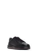 Erkek Siyah Bağcıklı Deri Sneaker | Derimod Erkek Siyah Bağcıklı Deri Sneaker | Derimod