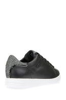 Geox Kadın Siyah Jaysen Bağcıklı Deri Sneaker | Derimod Geox Kadın Siyah Jaysen Bağcıklı Deri Sneaker | Derimod