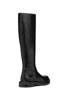 Geox Women's Black Serilda Zippered Leather Boots | Derimod Geox Women's Black Serilda Zippered Leather Boots | Derimod