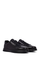 Erkek Siyah Bağcıklı Deri Casual Sneaker | Derimod Erkek Siyah Bağcıklı Deri Casual Sneaker | Derimod