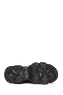 Women's Black Lace-Up Thick Soled Sneaker | Derimod Women's Black Lace-Up Thick Soled Sneaker | Derimod