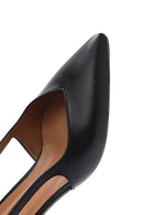 Women's Black Open-Back Heeled Leather Shoes | Derimod Women's Black Open-Back Heeled Leather Shoes | Derimod